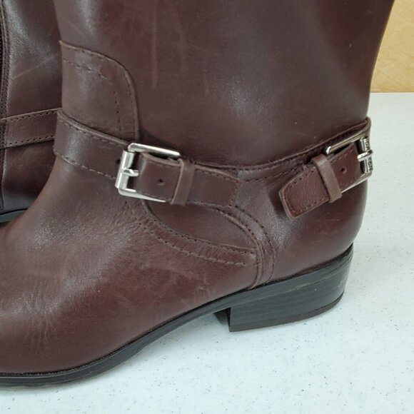 Lauren Ralph Lauren Boots Women Size 6B Brown Leather Mesi Ankle Equestrian Moto - Picture 9 of 12